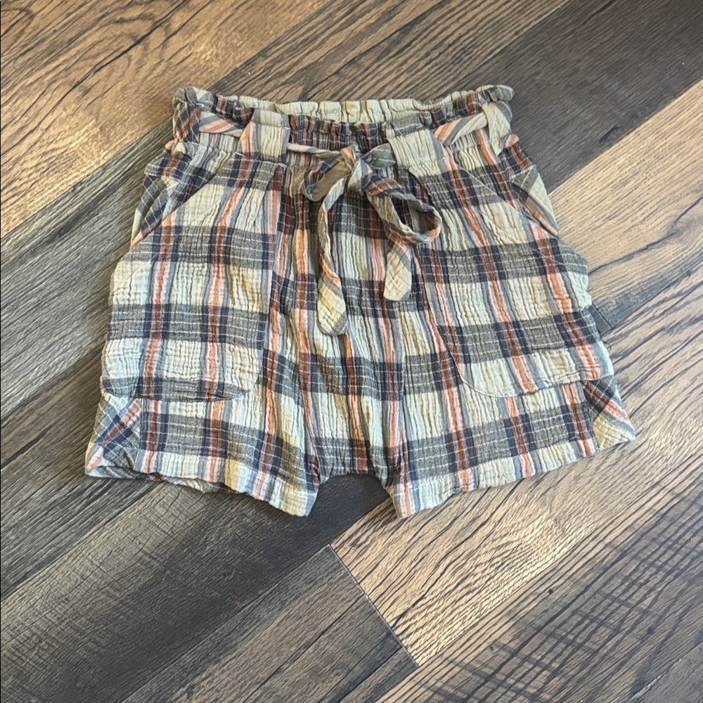 Free People Las Palmas Sailor Shorts Plaid Pattern Harem Style Women’s XS - Picture 4 of 7
